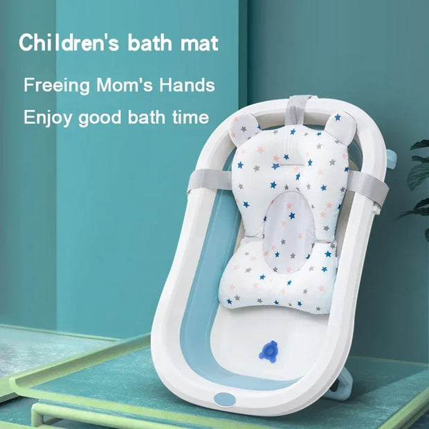 Adjustable Bath Tub Shower Cushion Newborn Support Seat Mat Baby Bath Seat Floating Water Pad Portable Foldable Baby Bathtub Pad