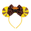 2025 New Style Mickey Minnie Ear Headband Sequin Bows Girl Adult Kids Halloween Party Cosplay Hair Accessories Princess Hairband