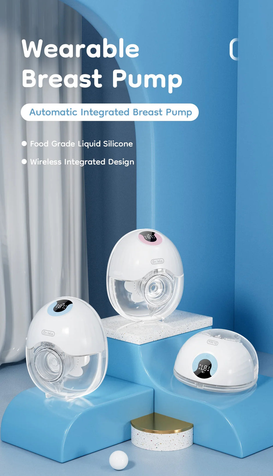 MAMIJOY Wearable Breast Pump Electric Breast Pumps Comfort Milk Collector Lightweight with LED Display 4 Modes & 36 Levels EB46