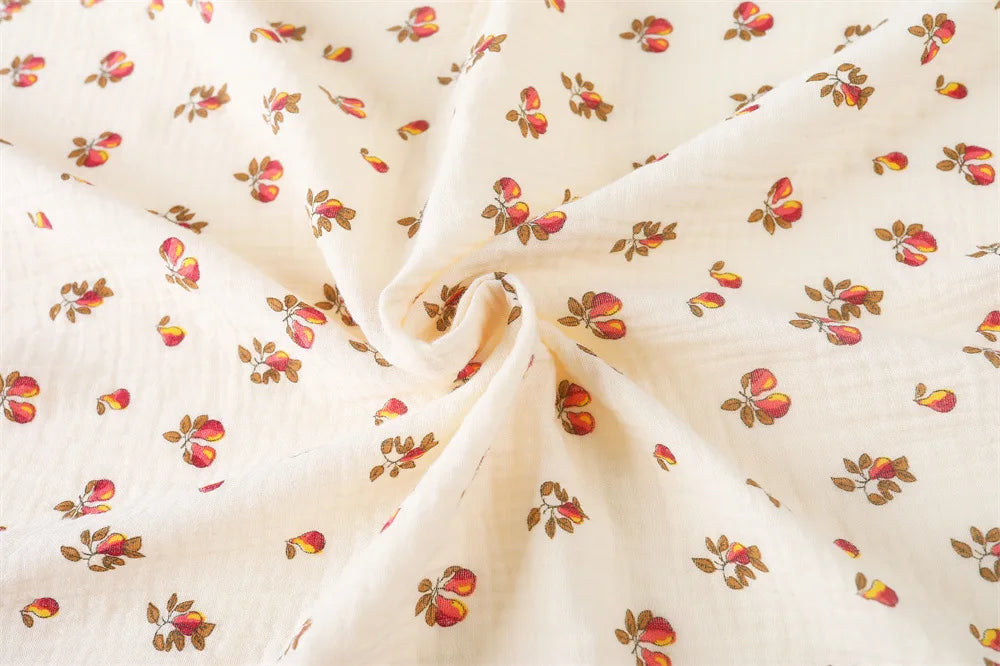 Cotton Swaddle Blanket Baby Blanket Floral Print Muslin Diaper Swaddle New Born Crinkle Fabric Baby Born Stroller Cover