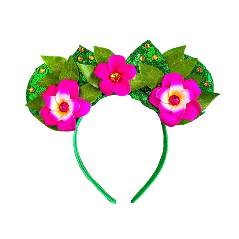 2025 New Style Mickey Minnie Ear Headband Sequin Bows Girl Adult Kids Halloween Party Cosplay Hair Accessories Princess Hairband