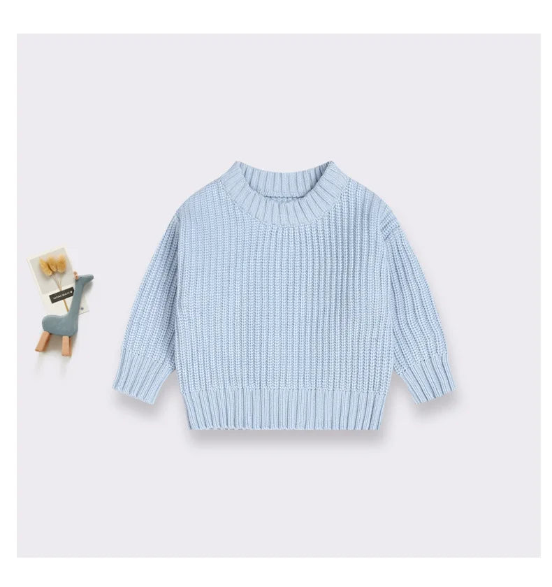 0-6T Newborn Baby Sweater Kid Boy Girl Winter Clothes Warm Thick Knit Pullover Top Infant Long Sleeve Basic Knitwear Outfit