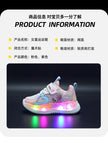 Disney Children Led Shoes Kids Girls Sneakers Frozen Elsa Princess Lighting Shoes Pink Purple Casual Sports Shoes Size 21-31