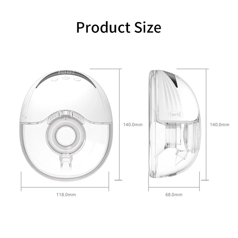 Wearable Breast Pump Hands Free Electric Breast Pumps Comfort Milk Collector Lightweight with LED Display 4 Modes & 12 Levels