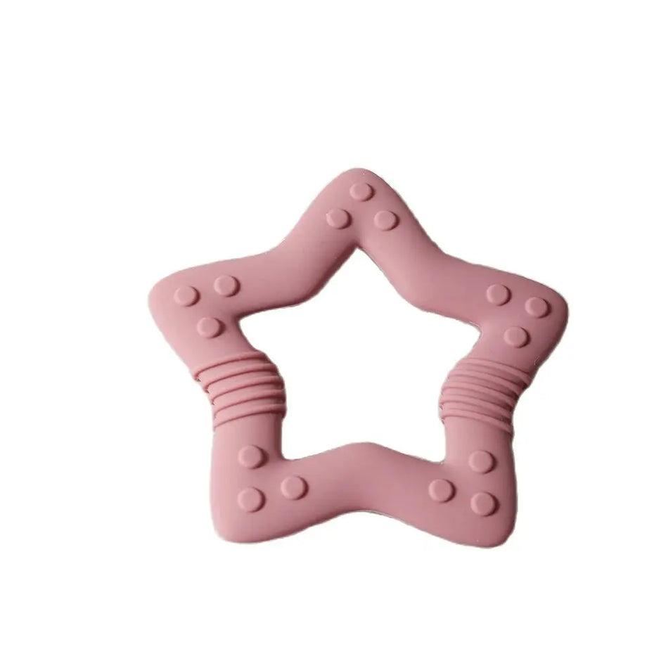 New star silicone teether Food Grade heart baby Teething toy