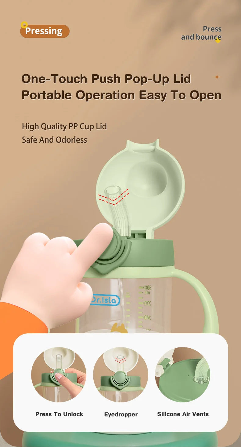 MAMIJOY 300ml Baby Water bottles Baby Feeding Cup With Straw Children Learn Feeding Drinking Bottle Kids Training Cups BPA Free