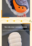 Winter children's cotton slippers for boys and girls, anti slip and warm bags, and parent-child fuzzy and plush home baby cotton