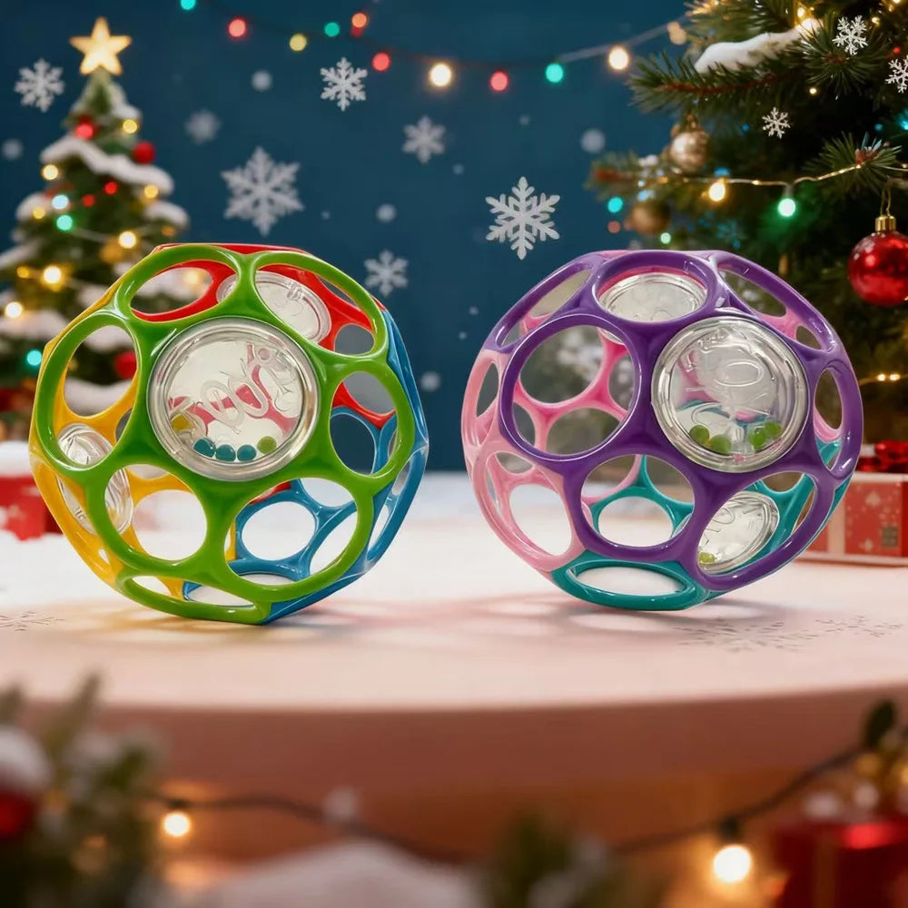 Soft Baby Grasping Ball Rattles with Bell Ball Early Education Educational Sensory Toy Random Color）