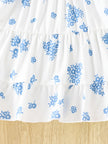 3pieces Four Seasons Leisure Travel Vacation Comfortable Denim Long Sleeve + Floral Dress Set With Halter Sweet Fashion