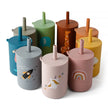 Baby Feeding Drinkware Straw Cup Baby Cartoon Learning Feeding Cup Food Grade Silicone Toddler Water Bottle Tableware BPA Free
