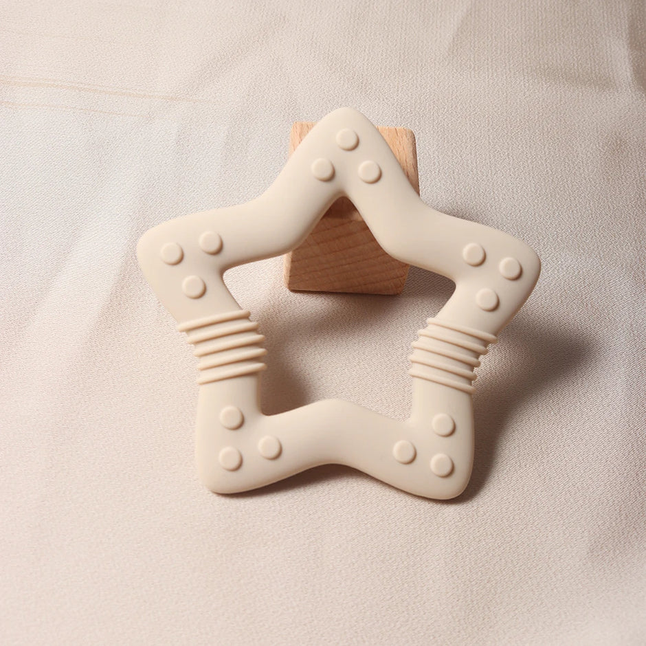 New star silicone teether Food Grade heart baby Teething toy
