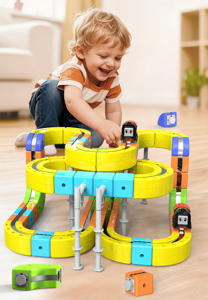 Sell Well Children'S Anti-Gravity Magnetic Attraction Track Train Changeable Magnetic Magic Rail Car Electric Train Toy