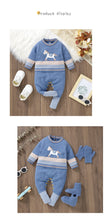 Baby Rompers Blue Long Sleeve Knit Newborn Boys Jumpsuits Playsuits Autumn Winter Infant Unisex Outfits One Pieces Kids Costumes