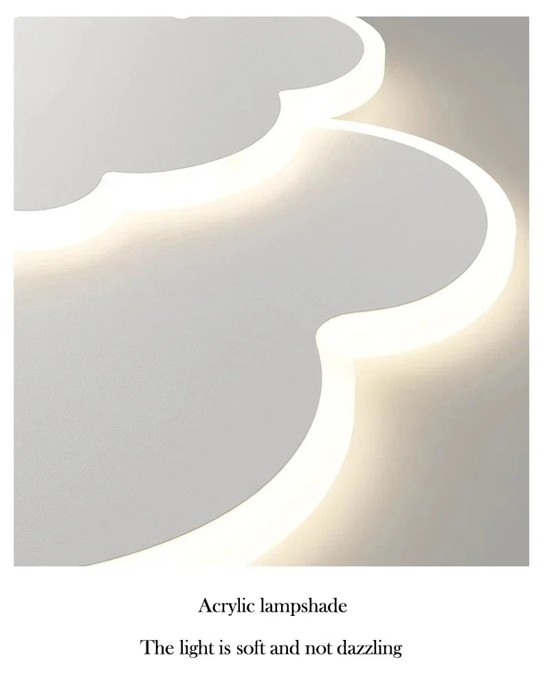 AuroraRealm Children's Bedroom LED Ceiling Lamp Creative White Cloud Boy Girl Study Fixture Lustre Home Decor Living Room Lights