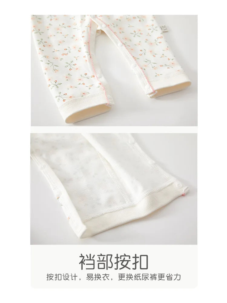 Charming Baby Romper for Spring & Fall, Soft Pure Cotton Onesie, Princess & Prince Style, Perfect Infant Crawling Suit.