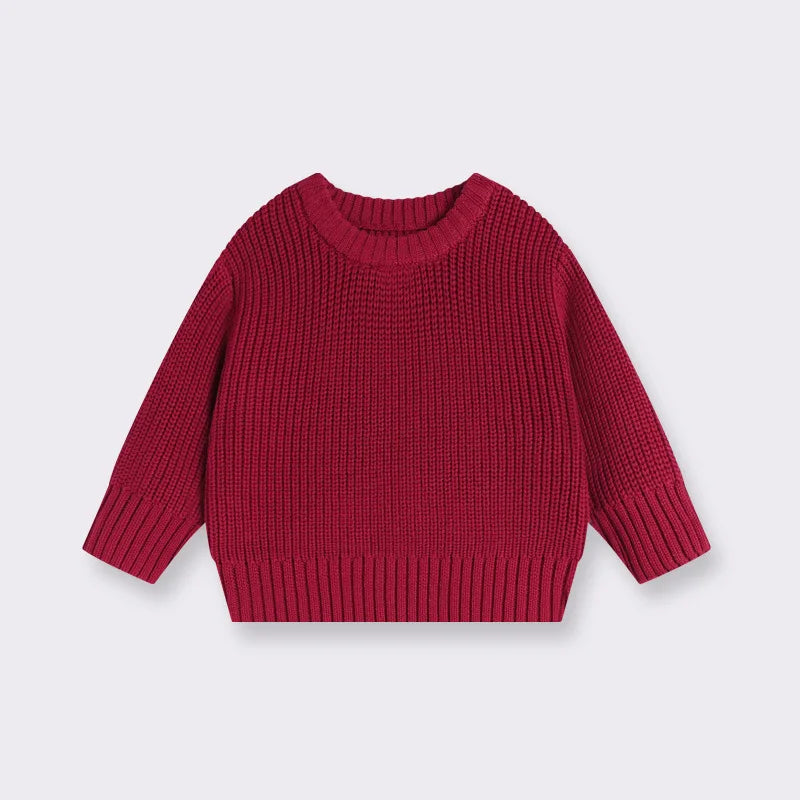 0-6T Newborn Baby Sweater Kid Boy Girl Winter Clothes Warm Thick Knit Pullover Top Infant Long Sleeve Basic Knitwear Outfit