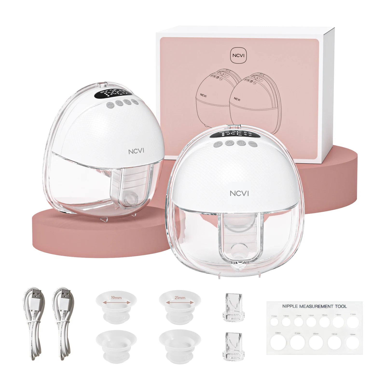 NCVI Electric Breast Pump,Hands-Free breastfeeding Pump with 4 Modes & 9 Levels,Low Noise,19/21/24mm flanges
