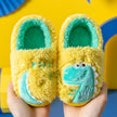 Baby cotton slippers 1-3 years old 2 men autumn/winter indoor anti slip children plush children's cotton shoes bag heel home sho