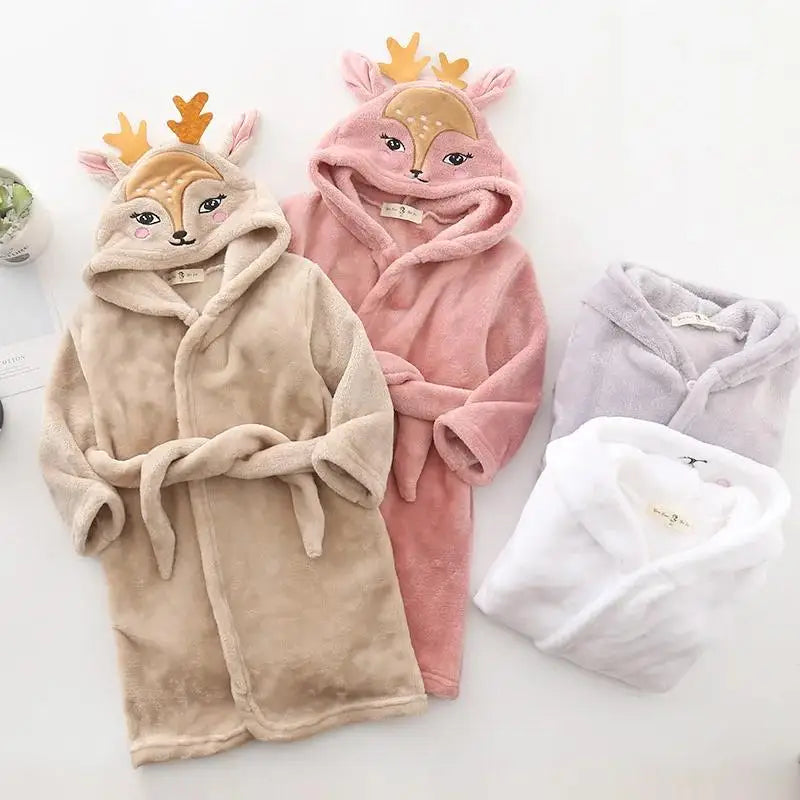 Warm Soft Children Flannel Pajamas Boy Astronaut Robe Winter Christmas Kids Bathrobe Baby Girl Homewear Child Sleepwear 2-12Year