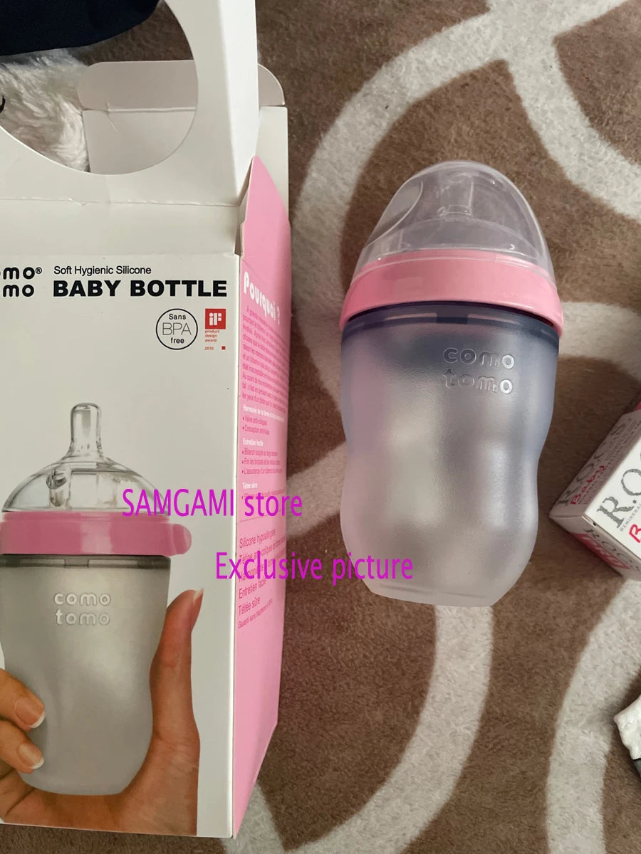Silicone Baby Bottle Green/Pink 5 oz and 8 oz Baby Bottles 2 Pack BPA free Feeding bottle children kids