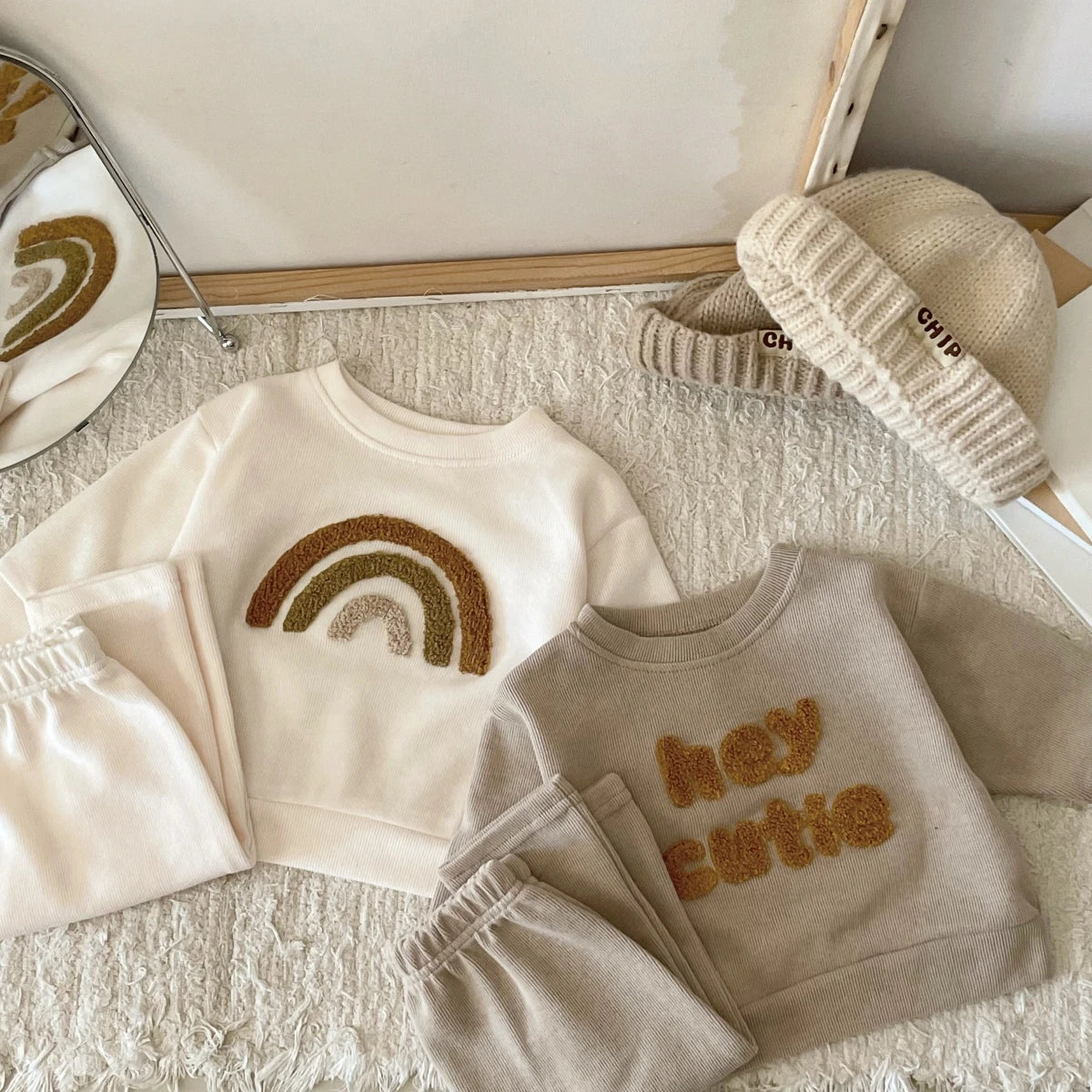 Two Piece Casual Autumn Infant Set Boys and Girls Casual Long Sleeve Top+Loose Pants Newborn Baby Clothing Set