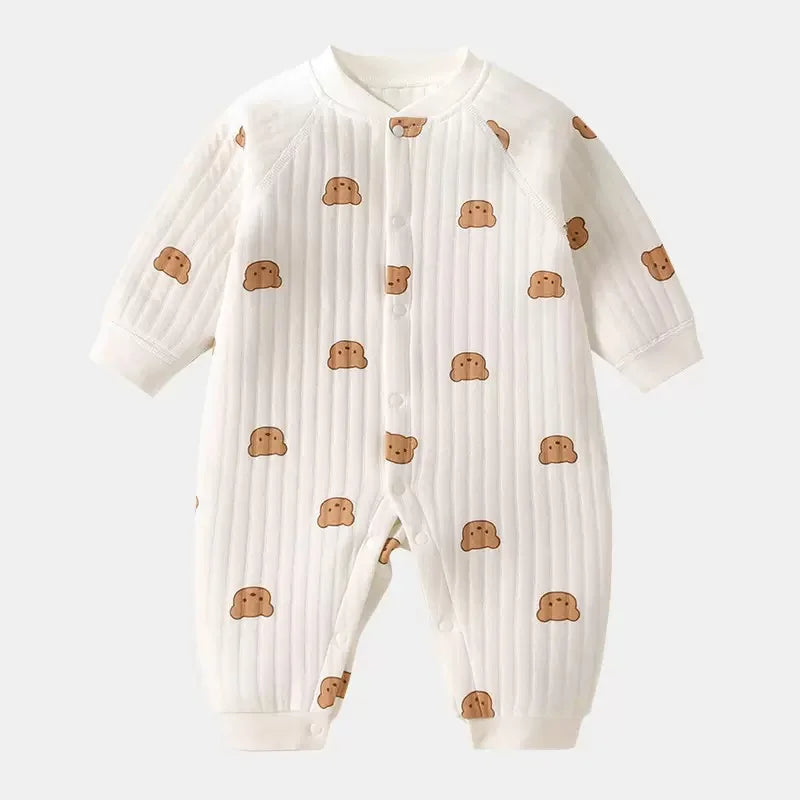 Baby Clothes Bodysuit&One Pieces Boys Girls Newborn Rompers Solid Color 100 Cotton 0-24M Long Sleeve Loungewear Outfit