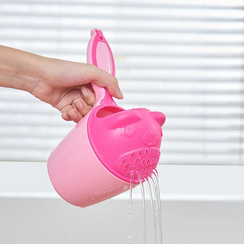 Cute Cartoon Shampoo Cup Baby Bath Caps Children Kids Bathing Tools Baby Shower Spoons Children Washing Hair Cup Kids Bath Tool