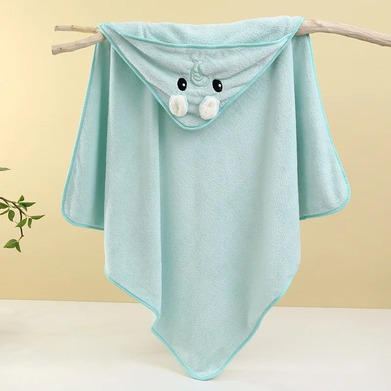 Toddler Baby Hooded Towels Super Soft Newborn Kids Bathrobe Warm Sleeping Swaddle Wrap for Boys Girls Coral Velvet Wrap Blanket