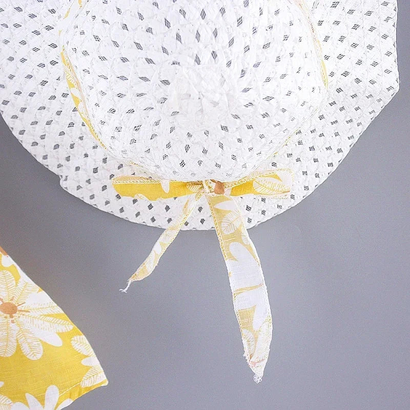 (Girls 0-3 Years Old) Summer New Girls Dress Floral Print Little Fresh Everyday Sweet Princess Dress with Bow