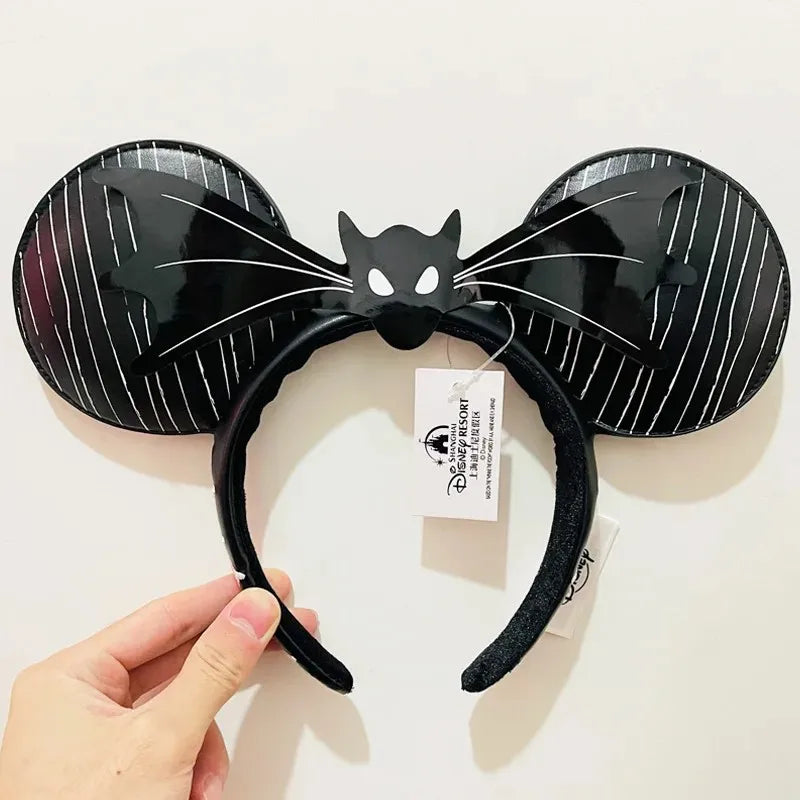 Disney Princess Headband Mickey Ear Rapunzel Snow White Sequin Bow Hair Hoop Gift Girl Accessories Halloween Gift Christmas Jack