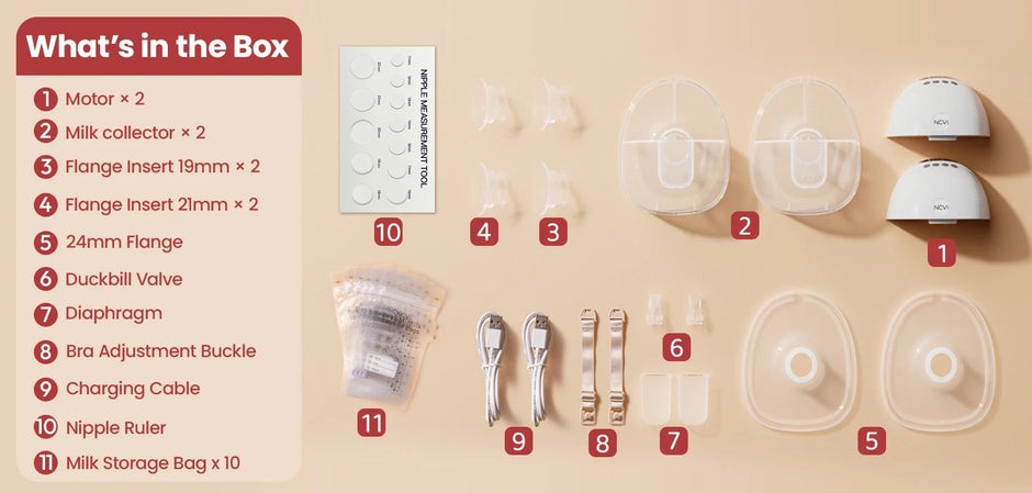 NCVI Electric Breast Pump,Hands-Free breastfeeding Pump with 4 Modes & 9 Levels,Low Noise,19/21/24mm flanges