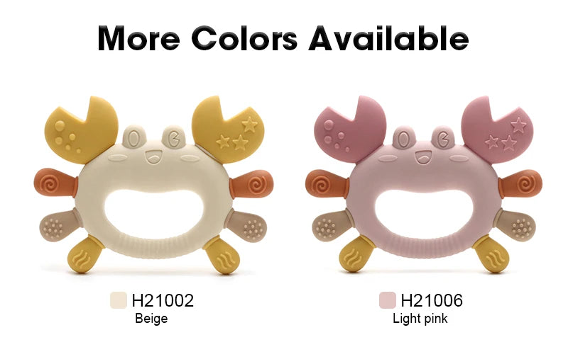 Crab-Shaped Baby Teether  Food-Grade Silicone Teething Toy  BPA-Free Chillable Infant Teether for Sore Gums 0-24 Months