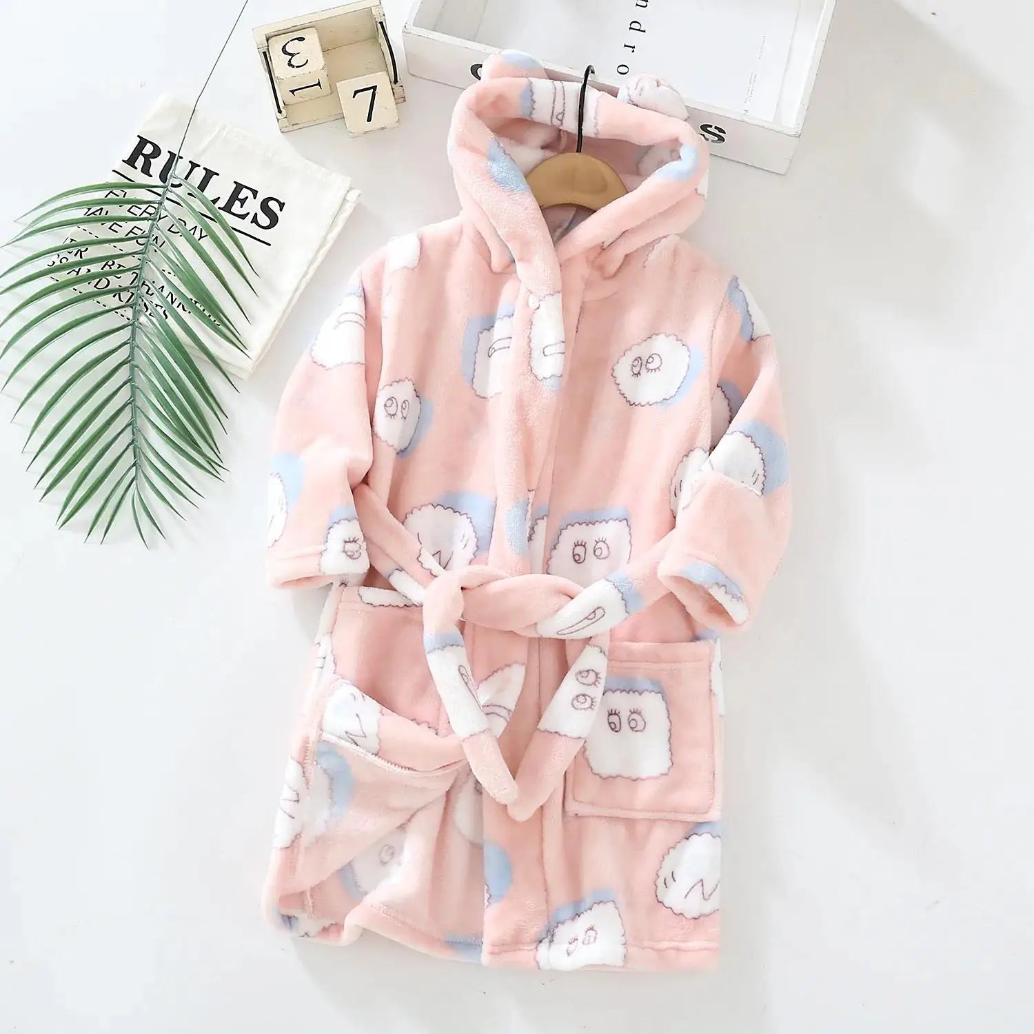 Warm Soft Children Flannel Pajamas Boy Astronaut Robe Winter Christmas Kids Bathrobe Baby Girl Homewear Child Sleepwear 2-12Year