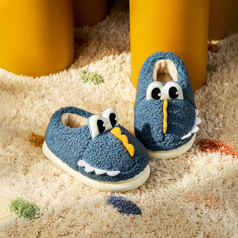 Cheerful Mario Children's winter cotton slippers Cartoon animals indoor soft and comfortable cotton shoes