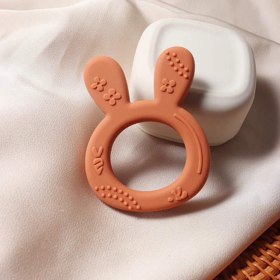 New Baby Teether carrot bunny Shape Silicone Teether Teething Toy Kids Sensory Educational teething Toy