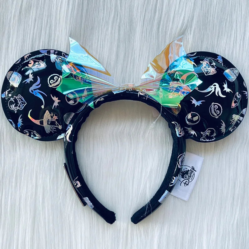 Disney Princess Headband Mickey Ear Rapunzel Snow White Sequin Bow Hair Hoop Gift Girl Accessories Halloween Gift Christmas Jack