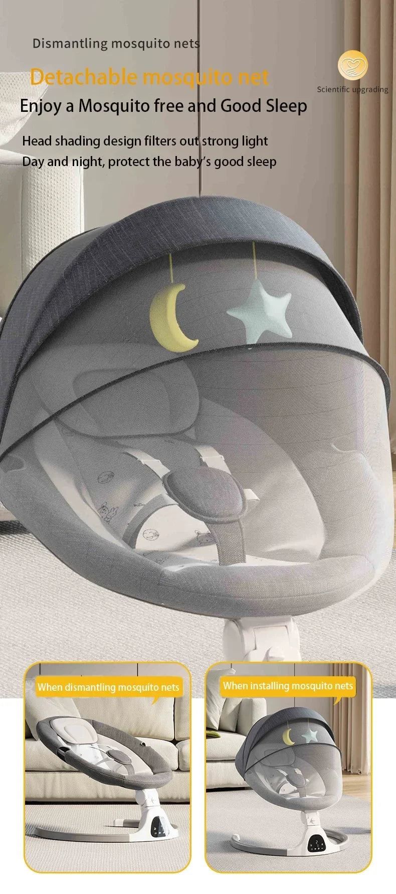Multipurpose Electric Baby Sleep Rocking Chair Automatic Swing Infant Rocker Comfort Cradle Stroller Toys for Baby 0-3 Years Old