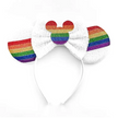 2025 New Style Mickey Minnie Ear Headband Sequin Bows Girl Adult Kids Halloween Party Cosplay Hair Accessories Princess Hairband