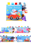 كتاب قماشي على شكل ذيل حيوان، قابل للتمزيق والعض، كتاب منبثق، تعليمي، تنويري، تعليم مبكر، ألعاب إدراكية للأطفال الرضع من عمر 0 ​​إلى 3 سنوات