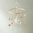 Baby Crib Mobile Bed Bell Rattle Toys Wooden Crochet Stars Pendant Bed Bell Toys Newborn Comfort Crib Bracket Hanging Toys Gifts