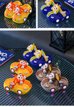 Children's Flashing Light Hole Shoes, Anti Slip Soft Soled Toe Cap Slippers, Cartoon Car Illuminated Slippers for Boys and Girls