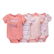 4Pieces Cotton Newborn Bodysuit Print Baby Girl Clothes 0-12M Cartoon Baby Boy Clothes Summer Short Sleeve Romper Bebes