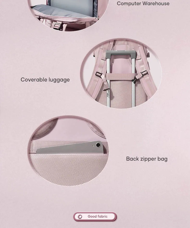 Large capacity women's dry wet separation backpack, commuting computer bag, multifunctional waterproof backpack