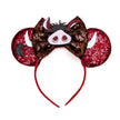 2025 New Style Mickey Minnie Ear Headband Sequin Bows Girl Adult Kids Halloween Party Cosplay Hair Accessories Princess Hairband