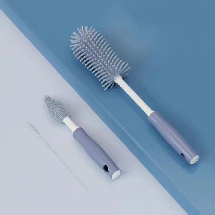 Silicone Bottle Cleaning Brush Baby Pacifier Straw Scrubber Small Brush 360 Degree Glass Cup Washing Kitchen Cleaning Tool Set
