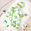 Winter Newborn Infant Baby Boys Romper Bear Print Long Sleeve Button Up Front Rompers Kids Onepiece Soft Fashion Baby  Clothing