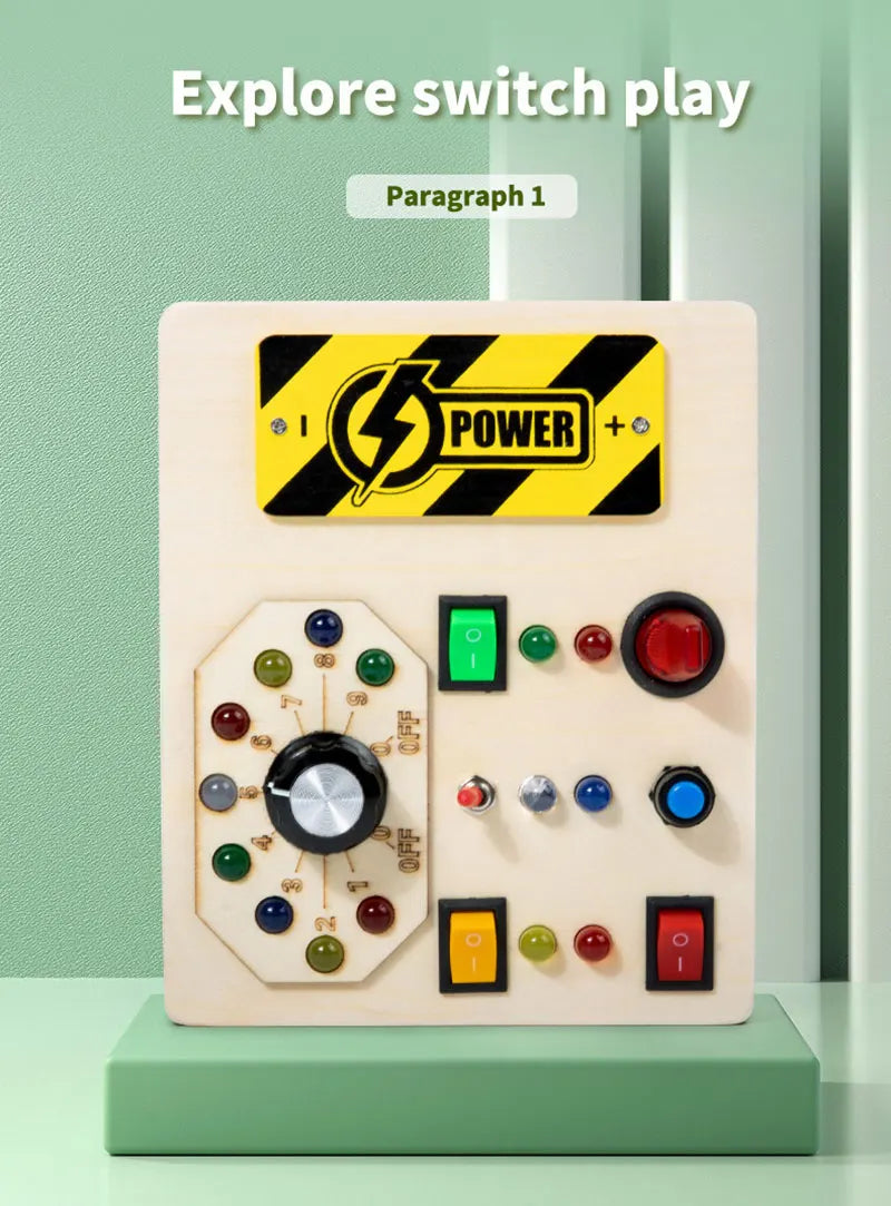 Montessori Busy Board Children Toys Led Light Switch Simulate Car Steering Wheel Travel Activities Sensory Game Educational Toys