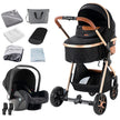 Baby Stroller 3‑in‑1 Travel System Pushchair Lightweight Pram from Birth All‑Terrain Baby Buggy Compact Fold Stroller Summer