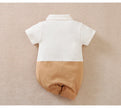 0-18 Baby Bodysuit Gentleman Style Handsome Formal Cotton Comfortable Soft Boys And Girls Summer Short Sleeved Newborn Clothes