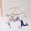 Baby Crib Mobile Bed Bell Rattle Toys Wooden Crochet Stars Pendant Bed Bell Toys Newborn Comfort Crib Bracket Hanging Toys Gifts